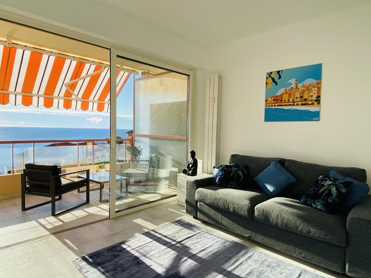 Le Vigia-Vue Mer-Terrasse-Climatisation-Parking Menton Exteriér fotografie